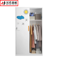 汉诺鑫威钢制北欧简约衣柜家用换衣柜分层隔板可调收纳柜开门式组装推拉门