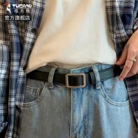 啄木鸟皮带女款真皮2025新款装饰无孔腰带配牛仔裤设计感小众裤带