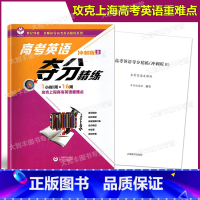[正版]世纪外教名师指导高考英语精练系列 高考英语夺分精练 冲刺B版 一小时/周 攻克上海高考英语重难点 上海教育出版