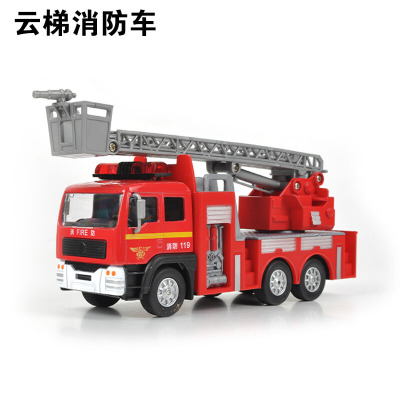邮政车模型儿童玩具车合金消防车油罐汽车洒水车垃圾车扫地车警车云梯消防-盒装