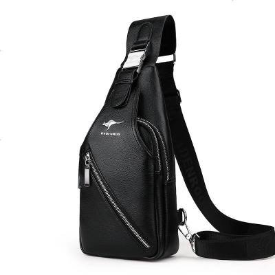 袋鼠男士单肩斜挎胸包休闲单肩包包背防盗胸包运动包