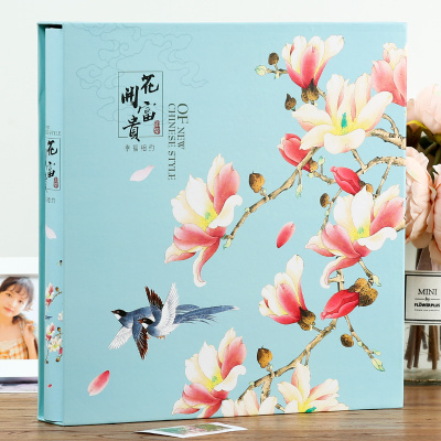 相册相簿创意插页式相册本盒装-富贵花开-1198张（过塑版）