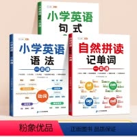[全3册]单词+语法+句式一本通 小学通用 [正版]小学生英语语法大全自然拼读记单词语法词汇讲解练习三四五六年级专项训练