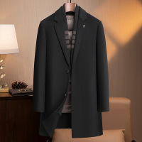 时尚商务西装领双面呢羊毛大衣男中长加厚羽绒内胆羊毛呢保暖大衣