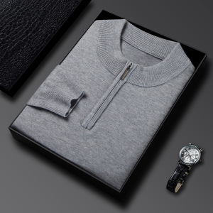 年冬季新款半高领毛衣男加厚长袖中年轻熟休闲套头男士羊毛衫