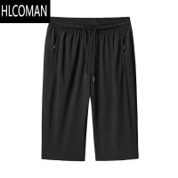 HLCOMAN特大码冰丝七分裤男夏季速干宽松休闲裤过膝加肥加大弹力空调短裤