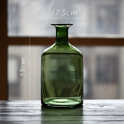 家柏饰(CORATED)苔玻璃花瓶艺术玻璃器皿超大手工吹制装饰美式乡村HAN 苔绿C