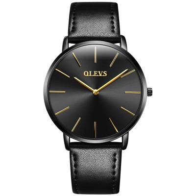 瑞士品牌欧利时(OLEVS)手表男士石英表情侣真皮防水女士手表时尚腕表