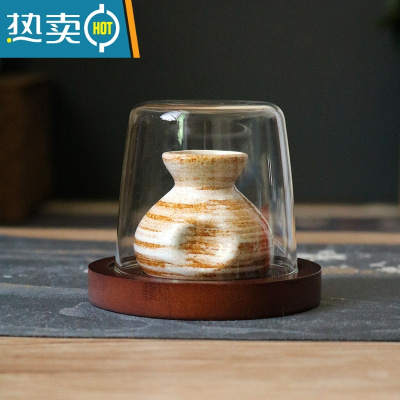 敬平日式复古牙签盒牙签筒罐家用盒轻奢陶瓷个性创意饭店收纳国风 白金布袋(带盖+底座)