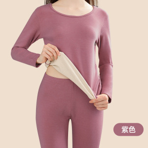 羊毛蚕丝德绒男士保暖内衣套装女加厚AB面秋衣秋裤男打底衫女秋冬