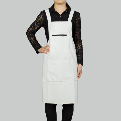 韩式皮背心式pu围裙防油厨房软皮女时尚罩衣成人logo定制围腰