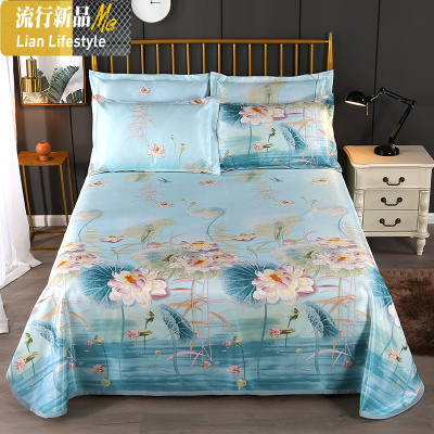 夏季冰丝凉席三件套1.5m床单席子1.8米床可水洗折叠空调软席套件 三维工匠