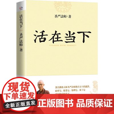 正版书籍 活在当下 世界著名佛教大师圣严法师指点人生迷津 提升自我 活在快乐的当下 认识生命的本质提升自我升华人格