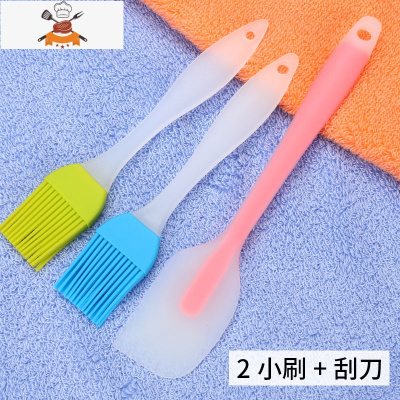 玻璃蒸糕辅食模具油刷工具套装不粘锅电饼铛刷子小号铲子炸串烙饼 敬平 2小刷+小刮刀