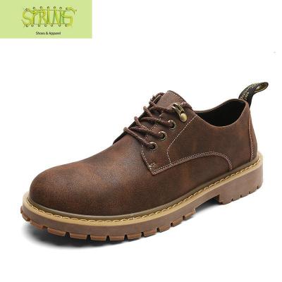 男士大头皮鞋秋季防水马丁鞋男户外休闲靴子低帮工装鞋英伦鞋子潮语娄