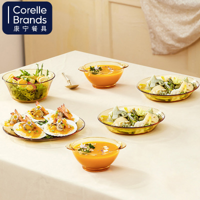 康宁美耐皿晶灿餐具套装2小碗适合家用精致耐用