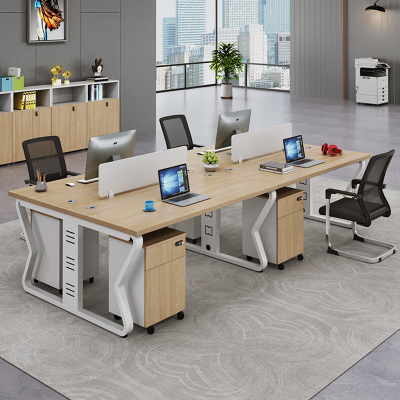 员工办公桌椅组合简约现代屏风卡座工位职员办公桌 四人位含柜椅