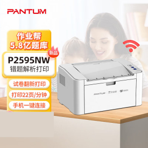奔图P2595NW黑白激光无线wifi手机连接打印机迷你家用小型商用办公a4家庭学生作业打印机错题整理打印 喵喵机APP海量题库 标配