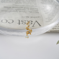 韩国微镶钻小星星月亮彩钻耳骨钉耳蜗耳门钉送女朋友老婆情人节七夕生日礼物