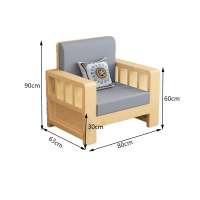 奥创黎 沙发床 单人清漆色 张