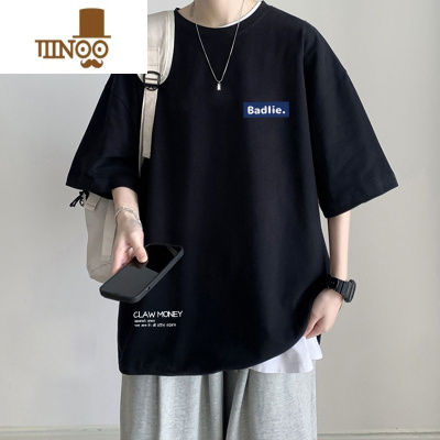 YANXUins潮牌韩版短袖T恤男夏季潮流小众中袖体恤学生痞帅青少年上衣服