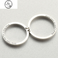 JiMiprincess原创字母戒指银银定制手工情侣戒指闭口小众情侣对戒礼物