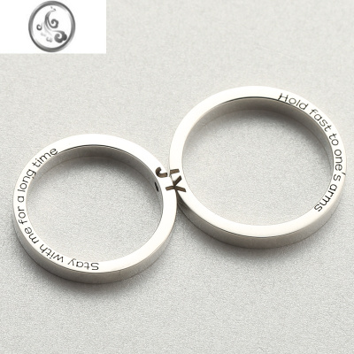 JiMiprincess原创字母戒指银银定制手工情侣戒指闭口小众情侣对戒礼物