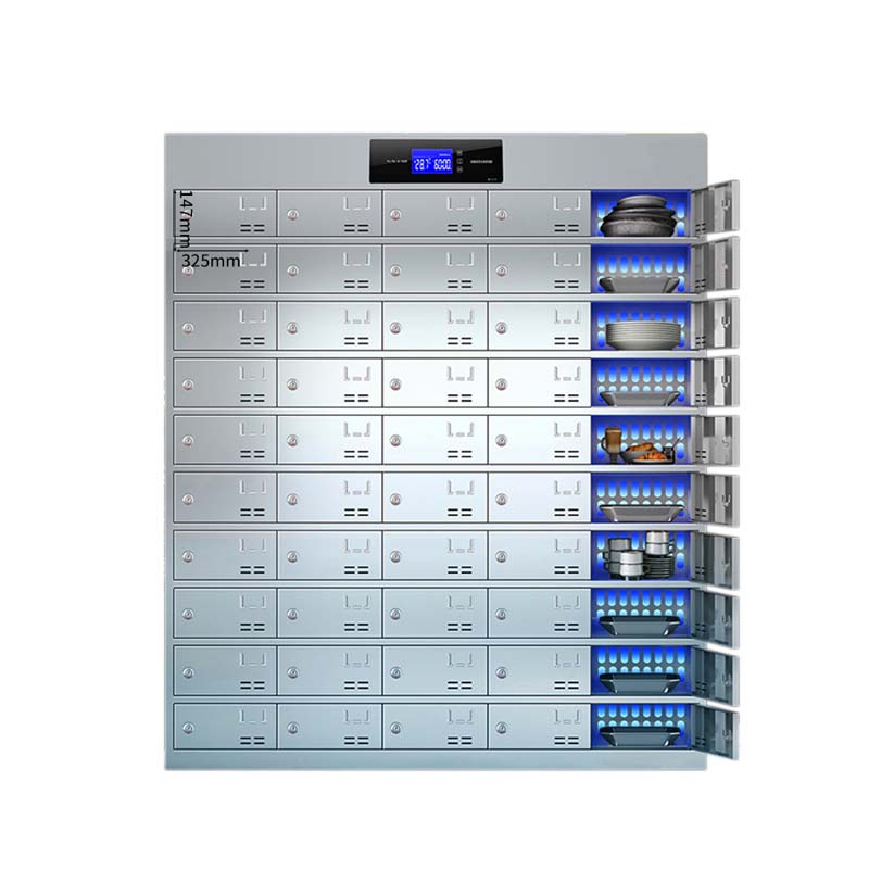 正斌不锈钢员工食堂消毒碗柜餐厅紫外线高温餐盘餐具柜多格饭盒储物柜50门餐盘柜 紫外线消毒高温热风循环