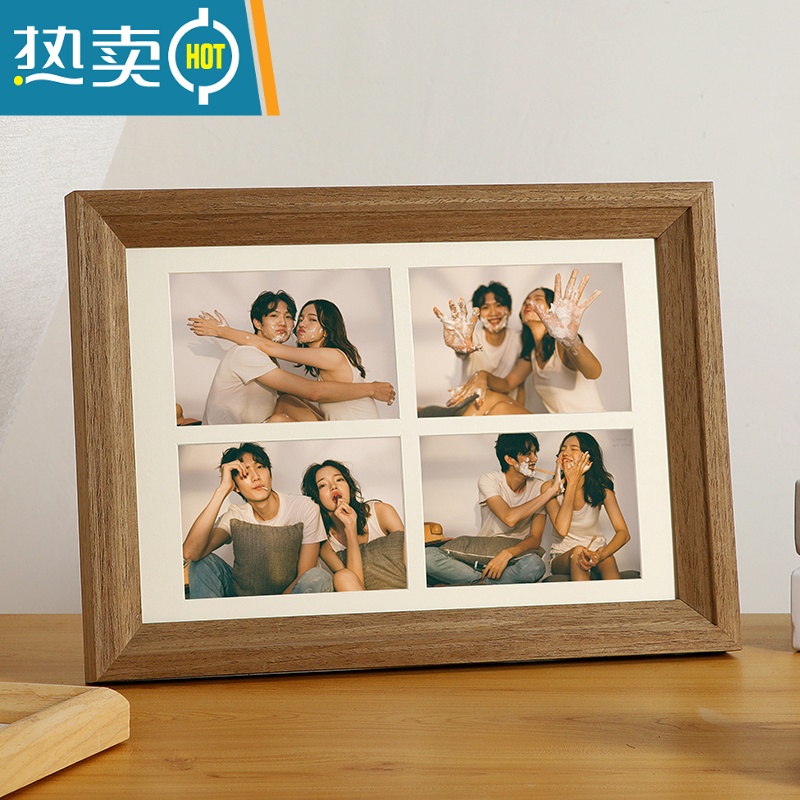 敬平创意四联组合宫格摆台洗照片做成情侣婚纱照相册框照片打印加相框