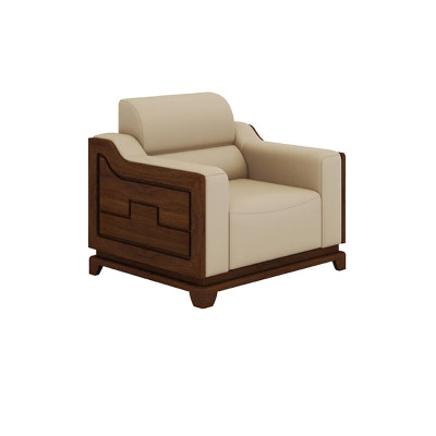 中泰(jongtay)新中式商务办公沙发贵宾接待沙发会客厅单人位商务洽谈皮沙发 J-S0WLEZ1-1