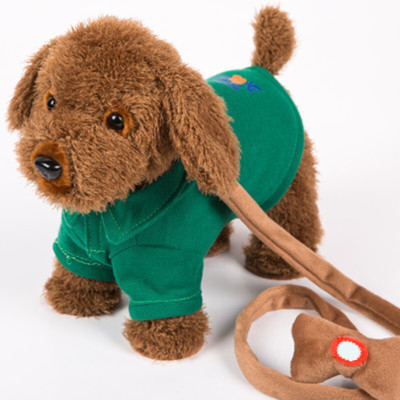 儿童电动毛绒玩具狗狗会唱歌会叫电子机器狗仿真泰迪牵绳走路小狗12345绿色牵绳狗180首充电版+动嘴+内存下载+豪礼