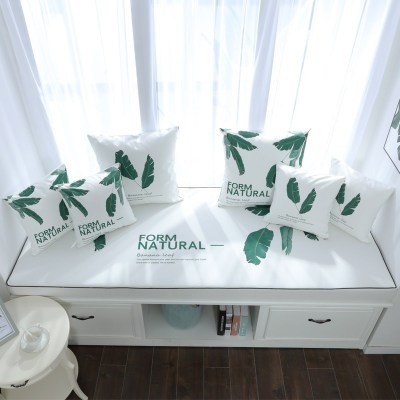 家柏饰(CORATED)北欧高密度乳胶飘窗垫窗台垫定做榻榻米阳台海绵垫沙发毯坐垫 芭蕉叶 10cm飘窗垫