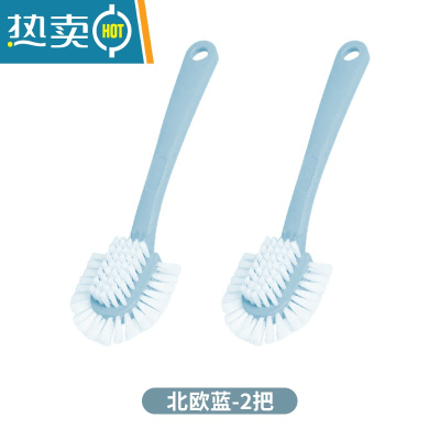 敬平五面鞋刷洗鞋刷塑料刷软毛鞋擦多功能卫生间地板刷衣服衣领洗衣刷 北欧蓝-2把刷子