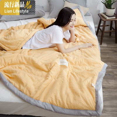 夏天水洗棉空调被夏凉被双人春秋薄被子单人学生宿舍夏季薄款夏被 三维工匠