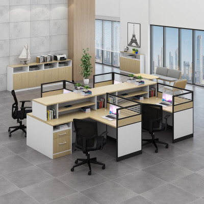 域赢屏风办公桌职员办公桌简约现代隔断员工位电脑桌工作卡位干型4人