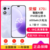 [全新]荣耀X70i Ai版 玉兰紫 12GB+512GB 5G双卡 1.08亿高清影像 天玑7025 Ultra芯 NFC 120Hz智能手机