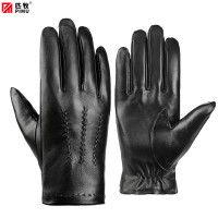 匹牧 PM-PST-005 男士真皮手套秋冬季保暖加绒防风 黑色刀花 12 单位:双