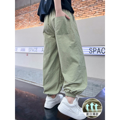 男童夏季薄款裤子2025新款中大童炸街休闲裤夏装儿童宽松防蚊裤潮