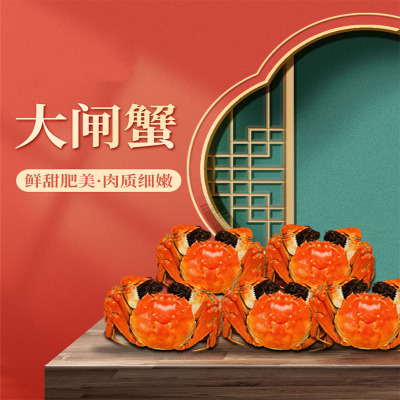 [活蟹]五个农民 南京高淳固城湖精品大闸蟹 公5两母4两 5对10只