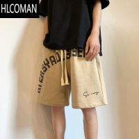 HLCOMANcleanfit潮牌字母印花休闲短裤男夏季美式阔腿五分裤直筒情侣裤子