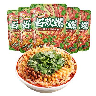 好欢螺香菜油泼辣子螺蛳粉265g*6袋柳州特产螺丝粉方便速食酸辣粉速食米粉