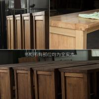 森美人美式原木儿童收纳置物储物自由组合小实木书柜带玻璃格子柜子架