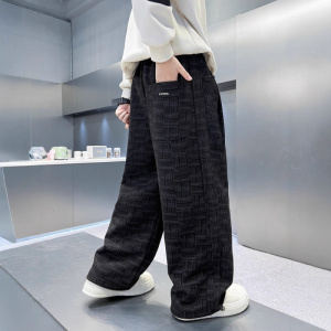 男童加绒裤子新款秋冬款大儿童一体绒冬装加厚卫裤冬季棉裤潮