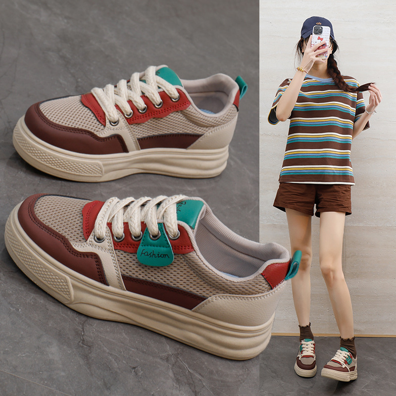 夏季新款韩ins透气小白鞋镂空休闲板鞋厚底百搭松糕