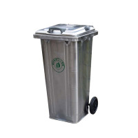铭威盾户外240L不锈钢环卫挂车垃圾桶大号带轮120升环保市政物业果皮箱[1.0厚度+橡胶轮]120L不锈钢