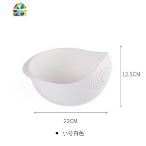 阿凡大叔加厚厨房塑料洗米筛淘米盆沥水篮洗菜篮 FENGHOU 小号白色