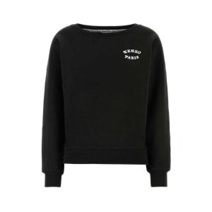 高田贤三(Kenzo)女士黑色纯棉运动卫衣百搭休闲套头衫潮流宽松显