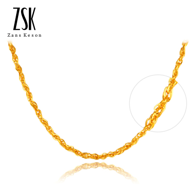 ZSK珠宝黄金项链女999足金绞丝项链精致女士机织链黄金女士锁骨项链送女友（计价）工费40元3.63克/43.5CM