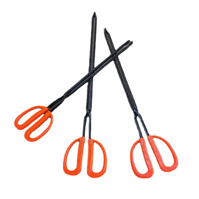 吾吾叁吾圾夹长柄扁头火钳垃圾钳拾物器铁柄铁钳烧烤炭钳煤饼夹尖头环卫夹 62cm