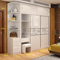 现代简约推拉衣柜经济型木质收纳柜子组合卧室整体烤漆2衣柜